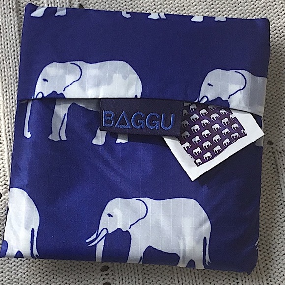 BAGGU Elephant Reusable Eco Shopping Bag Tote Purse Standard Size NWT - Picture 5 of 10